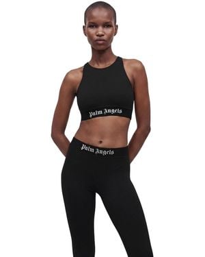 Palm Angels Sportieve Crop-Top Met Bandjes Voor Wit) - Zwart