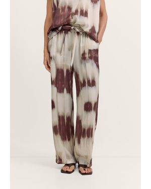 Bugatti Damen Vrijetijdsbroek Met Grafische Print Van Viscose - Naturel
