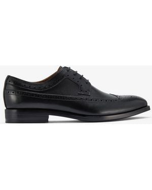 Clarks Banstead Tip Leather Shoes - Black