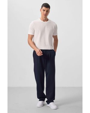 TOMMY LIFE Wide-Leg Palazzo Trousers - Blue