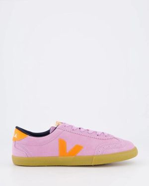 Veja Volley Suede Sneaker Blauw - Roze