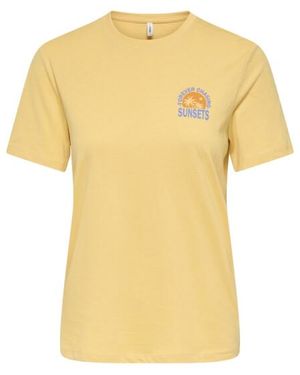 ONLY Onlfine Ss Reg Tee Cs Jrs Mango - Geel