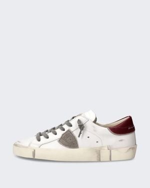 Philippe Model Lage Sneaker Met Contrasterende Details - Wit