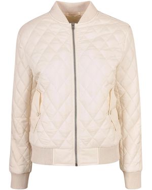 Urban Classics Diamond Nylon Gewatteerd Jasje (Wit Zand) - Naturel