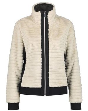 Luhta Isolahti Fleece Sweater Met Rits - Naturel