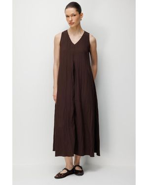 MixRay V-Neck Maxi Dress - Brown