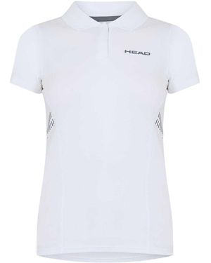Head Poloshirt Met Clublogo Voor (Lichtblauw) - Wit