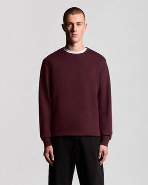 Lyle & Scott Lyle And Scott Ml2255Tont Superfine Crew Neck Burgundy Sweater - Rood
