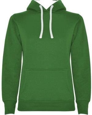 Roly Urban Hooded Polycotton Sweatshirt (Kelly/Wit) - Groen