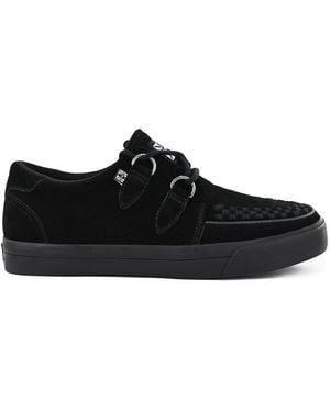 T.U.K. Pointed Creeper Trainer Suede Platform - Black