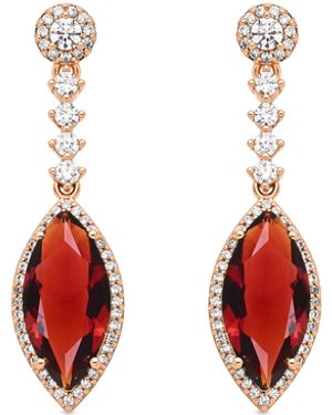 Luxenter Ruby Zirconia Oorbellen Afgewerkt - Rood