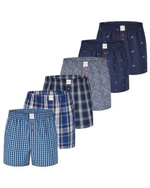 Phil & Co. Berlin Wijde Boxershorts 6-Pack Pack D510 - Blauw
