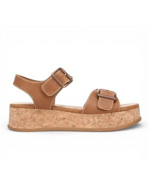 Blowfish Tan Nep Leren Platform Sandals - Bruin