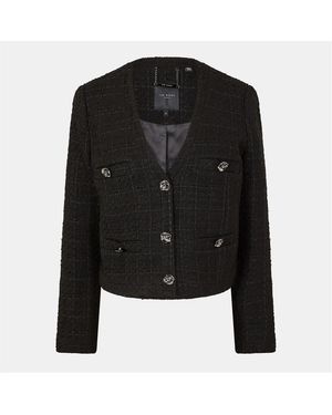 Ted Baker Solid Patterned Hybrid Jacket - Zwart
