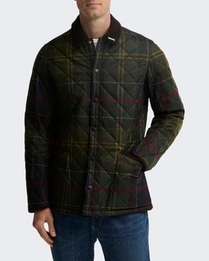 Barbour Heritage Liddesdale Gewatteerde Jas Met Tartan - Zwart