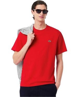 Lacoste Geborduurd T-Shirt Met Logo - Rood