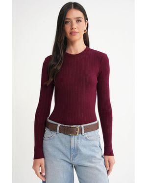 MixRay Soft Textured Ribbed Fitted Top