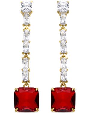 Luxenter Oorbellen Met Ruby Zirconia Afgewerkt - Rood
