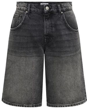 ONLY Onlmate Reg Baggy Long Shorts Dnm N 15340976 Washed - Grijs