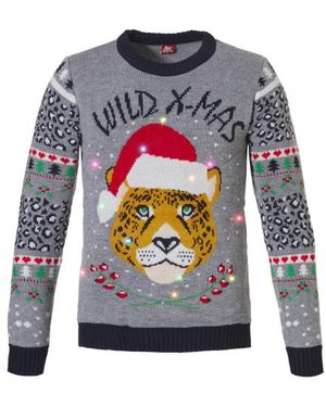 Apollo Couture Foute Kersttrui Met Verlichting Led Lampjes - Grijs