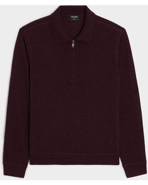 Todd Synder X Champion Cashmere Quarter-zip Sweater Polo - Purple