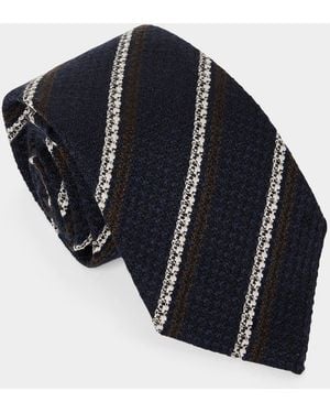 Todd Synder X Champion Italian Wool Regimental Stripe Tie - Blue