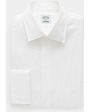 Hamilton Hamilton + Pleated Tuxedo Shirt - White