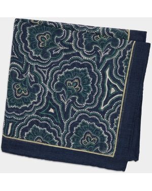 Todd Synder X Champion Italian Paisley Pocket Square - Blue