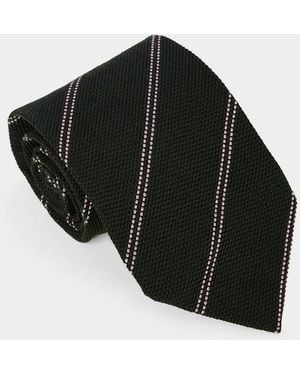 Todd Synder X Champion Italian Silk-wool Grenadine Stripe Tie - Black