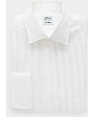 Hamilton Hamilton + Pleated Tuxedo Shirt - White