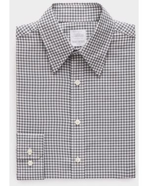 Todd Synder X Champion Italian Featherweight Flannel Long Point Collar Dress Shirt - Gray