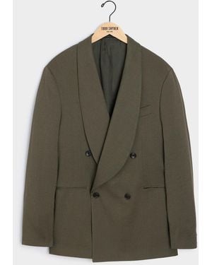 Todd Synder X Champion Italian Linen Mohair Double-breasted Shawl Collar Jacket - Green