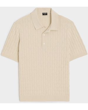 Todd Synder X Champion Relaxed Cotton Basketweave Sweater Polo - Natural