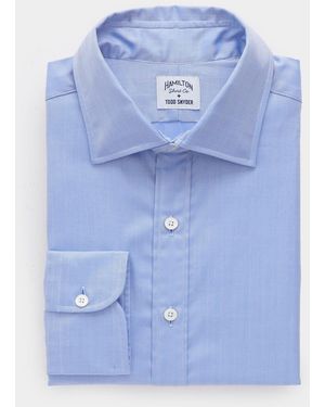 Hamilton Hamilton + Blue Herringbone Dress Shirt