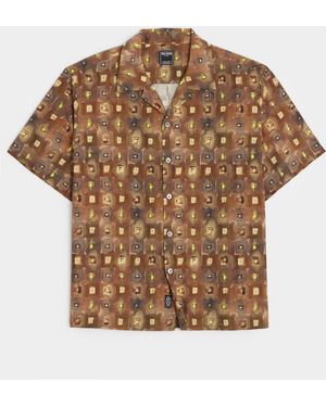 Todd Synder X Champion Cropped Silk-cotton Camp Collar Shirt - Brown