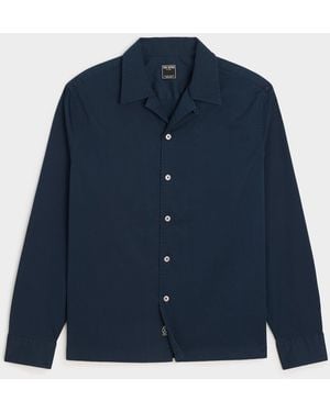 Todd Synder X Champion Cropped Poplin Camp Collar Shirt - Blue