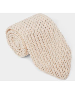 Todd Synder X Champion Italian Cotton Open Weave Knit Tie - Natural