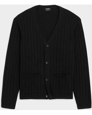 Todd Synder X Champion Relaxed Linen-cotton Ribbed Cardigan - Black