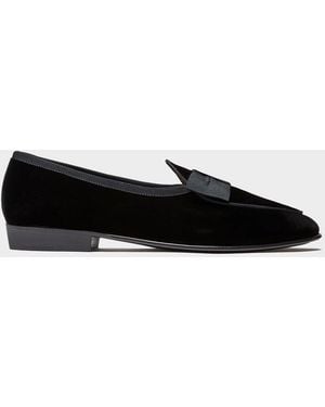 Baudoin & Lange Sagan Velvet Opera Shoe - Black