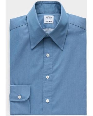 Hamilton + Todd Snyder Chambray Long Point Collar Dress Shirt - Blue