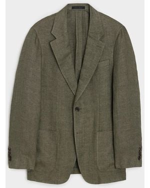 Todd Synder X Champion Italian Linen Herringbone Sport Coat - Green