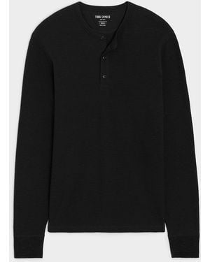 Todd Synder X Champion Lightweight Mini Waffle Henley - Black