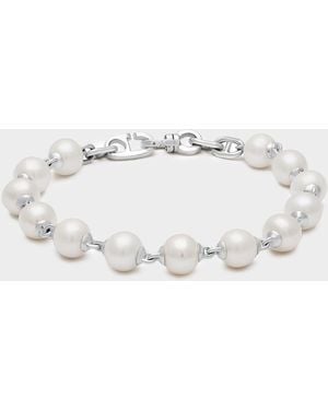MAOR Sterling Silver Consi Bracelet With White Pearls - Metallic