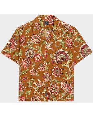Todd Synder X Champion Cropped Silk-cotton Camp Collar Shirt - Brown