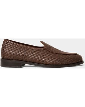 Jacques Soloviere Raffia Anorio Loafer - Brown