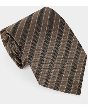 Todd Synder X Champion Italian Silk Stripe Tie - Brown