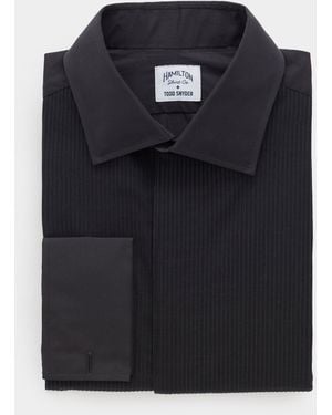 Hamilton Hamilton + Pleated Tuxedo Shirt - Black