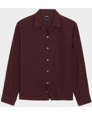 Todd Synder X Champion Cropped Sea Soft Irish Linen Camp Collar Shirt - Purple