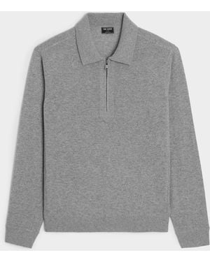 Todd Synder X Champion Cashmere Quarter-zip Sweater Polo - Gray
