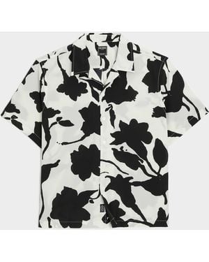 Todd Synder X Champion Cropped Silk-cotton Camp Collar Shirt - Black